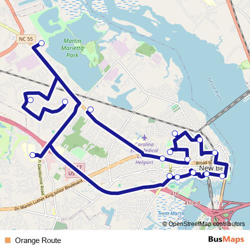 Orange Route bus Line Map