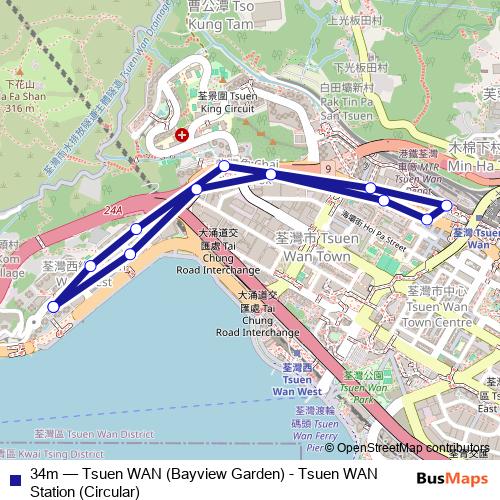 34m bus Line Map