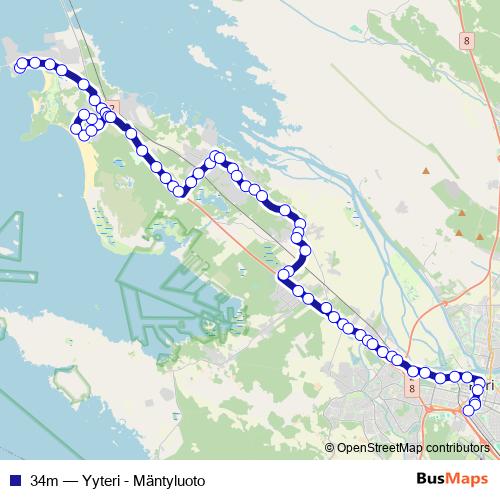 34m bus Line Map