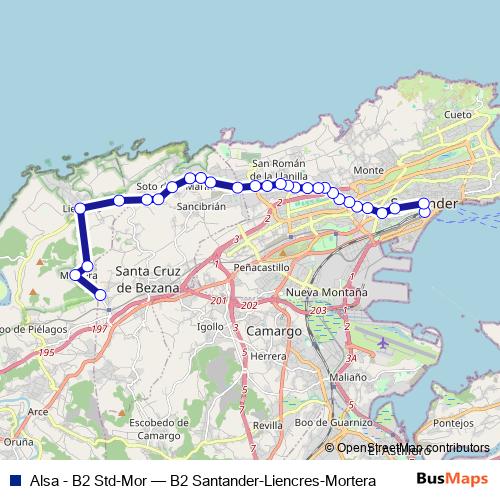 Alsa - B2 Std-Mor bus Line Map