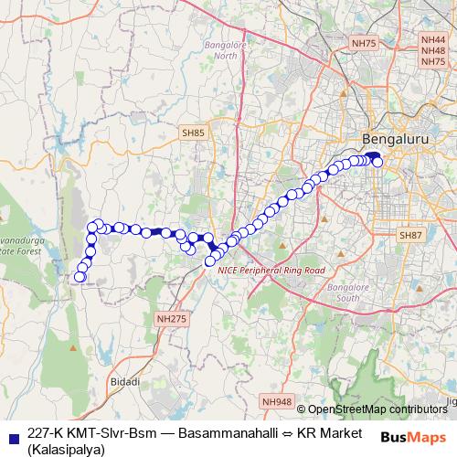 227-K KMT-Slvr-Bsm bus Line Map