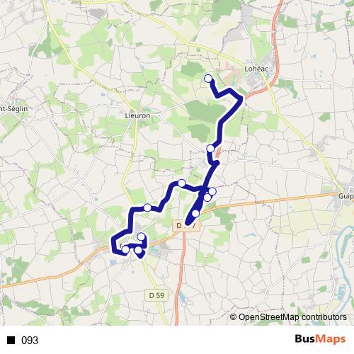 093 bus Line Map