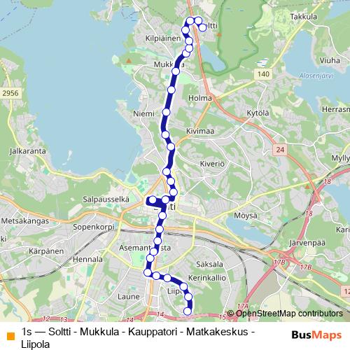 1s bus Line Map