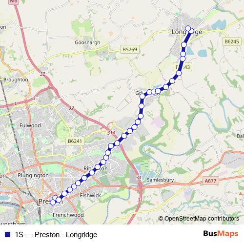 1S bus Line Map