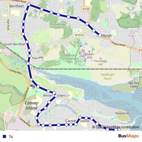 1s bus Line Map