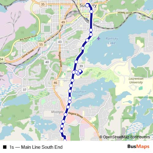 1s bus Line Map