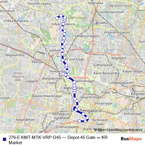 276-E KMT-MTK-VRP-D45 bus Line Map