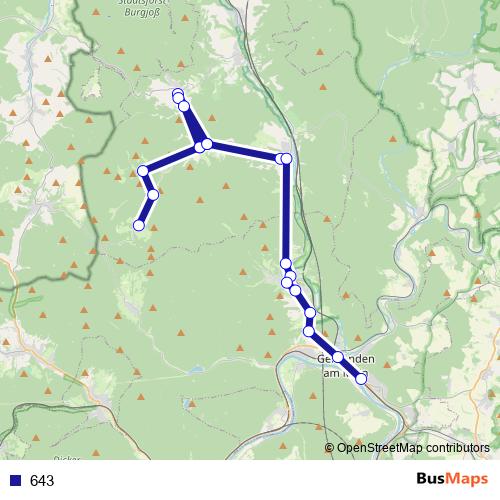 643 bus Line Map