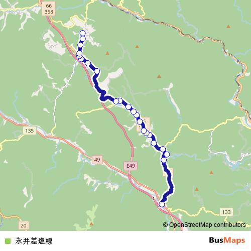 Nagai Saiso Line bus Line Map
