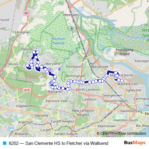 6202 bus Line Map