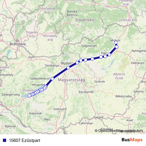 15607 Ezüstpart rail Line Map