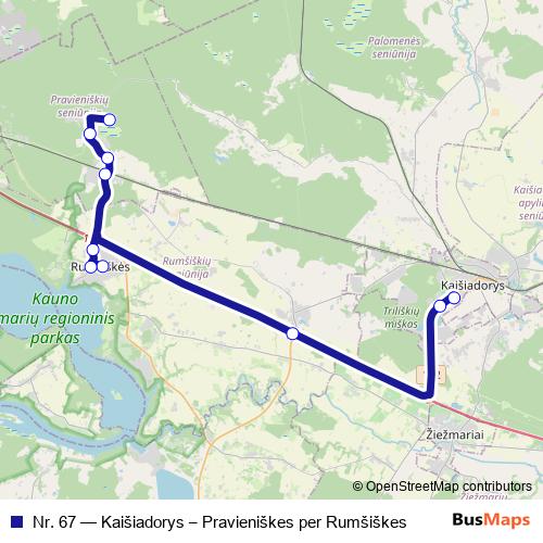 Nr. 67 bus Line Map