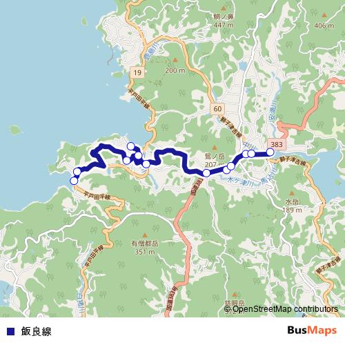 飯良線 bus Line Map