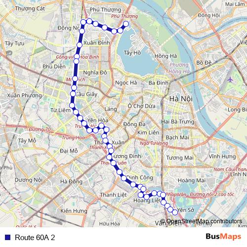 Route 60A 2 bus Line Map