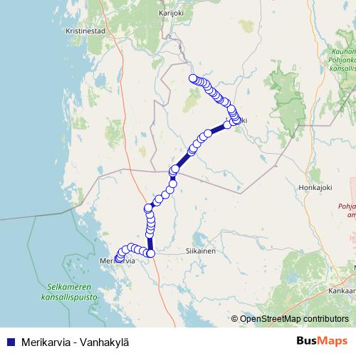 Merikarvia - Vanhakylä bus Line Map