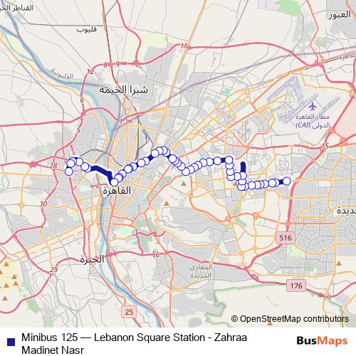Minibus 125 bus Line Map