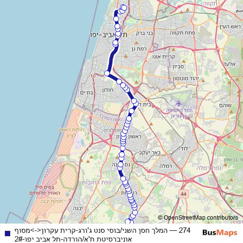 274 bus Line Map