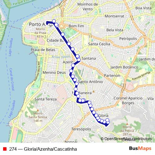 274 bus Line Map