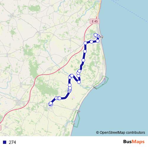 274 bus Line Map