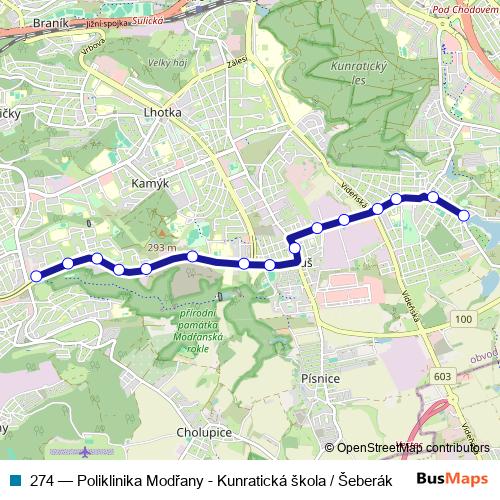 274 bus Line Map