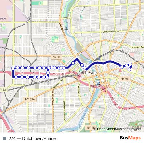 274 bus Line Map