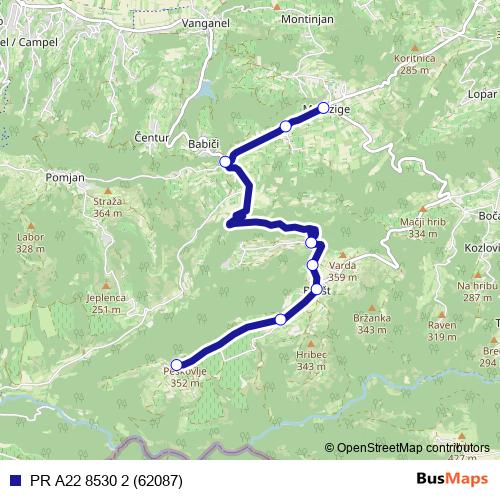 PR A22 8530 2 (62087) bus Line Map