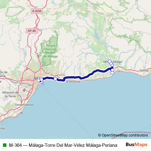 M-364 bus Line Map