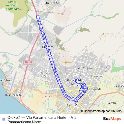 C-07 Z1 bus Line Map