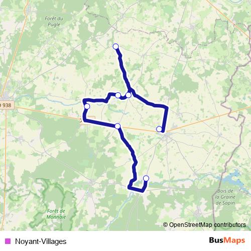 Noyant-Villages bus Line Map