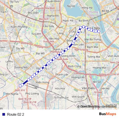 Route 02 2 bus Line Map