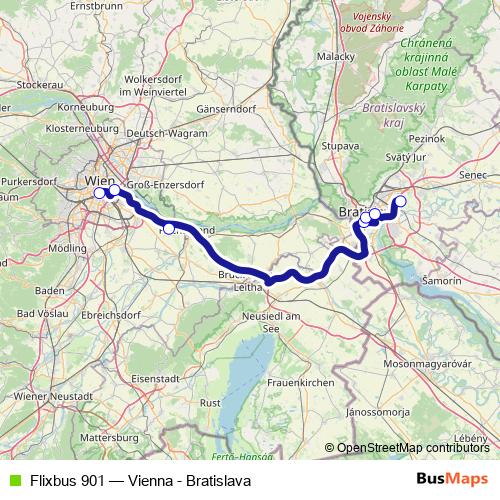 Flixbus 901 bus Line Map