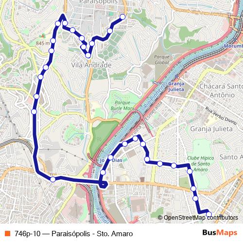 746p-10 bus Line Map