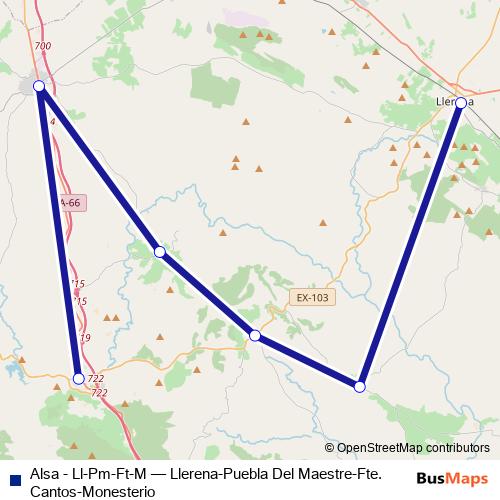 Alsa - Ll-Pm-Ft-M bus Line Map