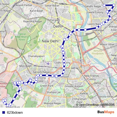 623bdown bus Line Map