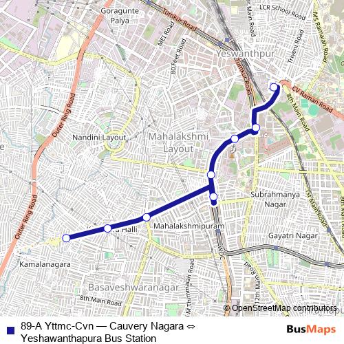 89-A Yttmc-Cvn bus Line Map