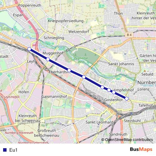Eu1 bus Line Map