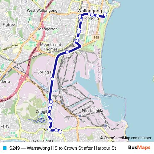 S249 bus Line Map
