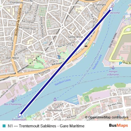 N1 ferry Line Map