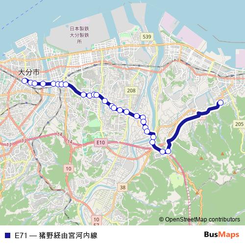 E71 bus Line Map