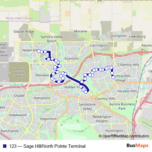 123 bus Line Map