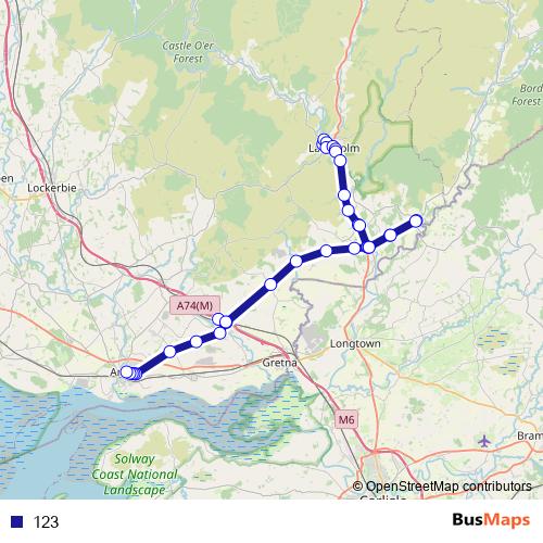 123 bus Line Map