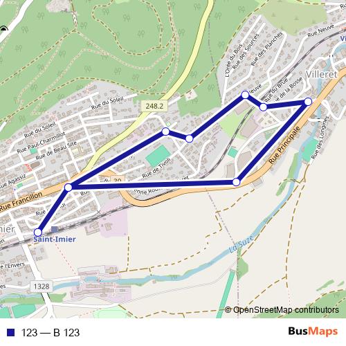 123 bus Line Map