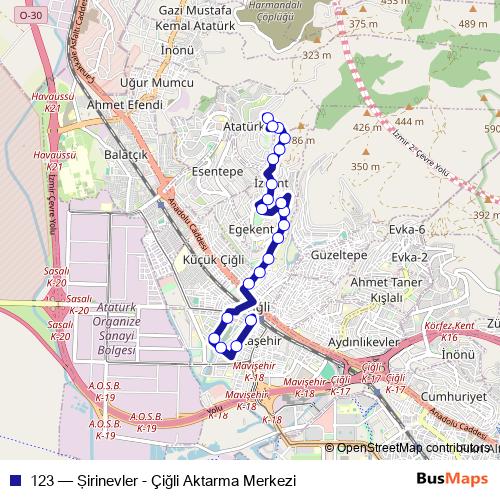 123 bus Line Map