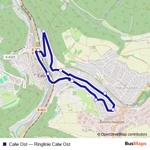 Calw Ost bus Line Map