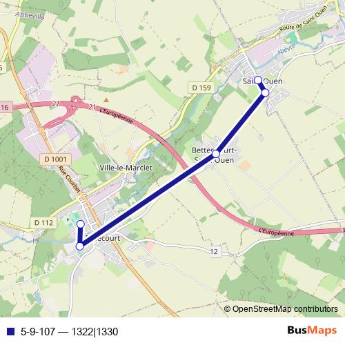 5-9-107 bus Line Map