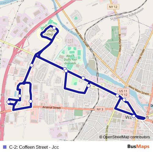 C-2: Coffeen Street - Jcc bus Line Map