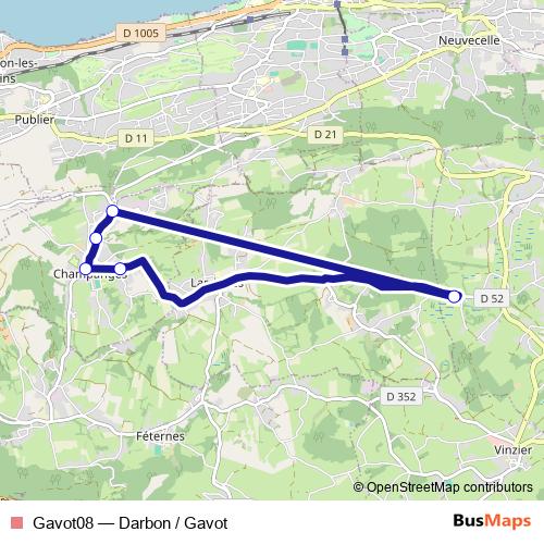 Gavot08 bus Line Map