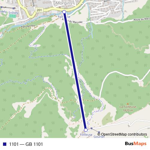 1101 cable-car Line Map
