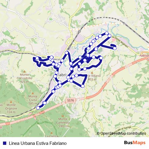 Linea Urbana Estiva Fabriano bus Line Map