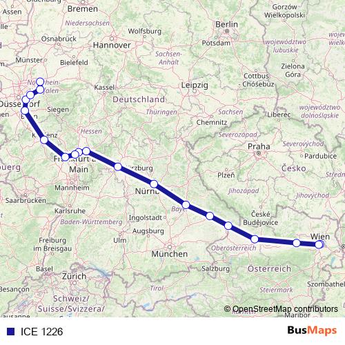 ICE 1226 rail Line Map